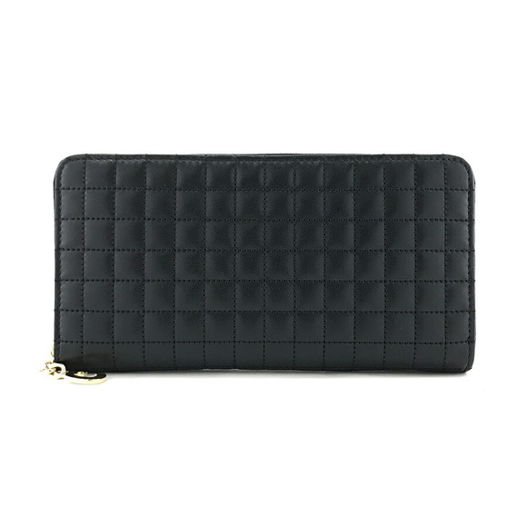 Celine Charm Leather Zipped Black Wallet Quilted - Picture 1 of 3